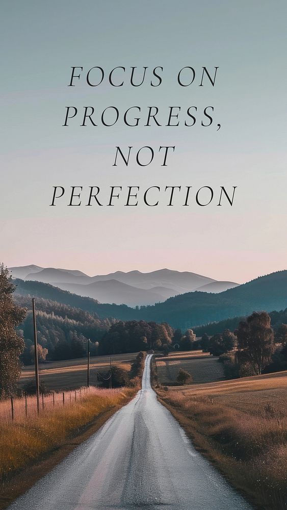 Progress not perfection quote Instagram story template