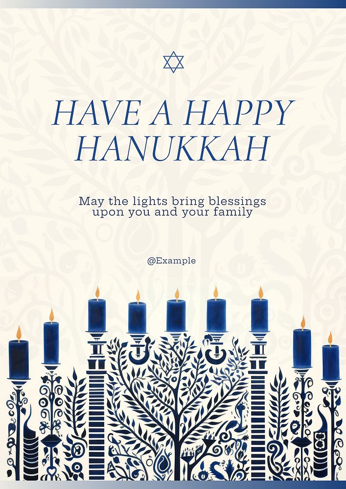 Happy Hanukkah poster template