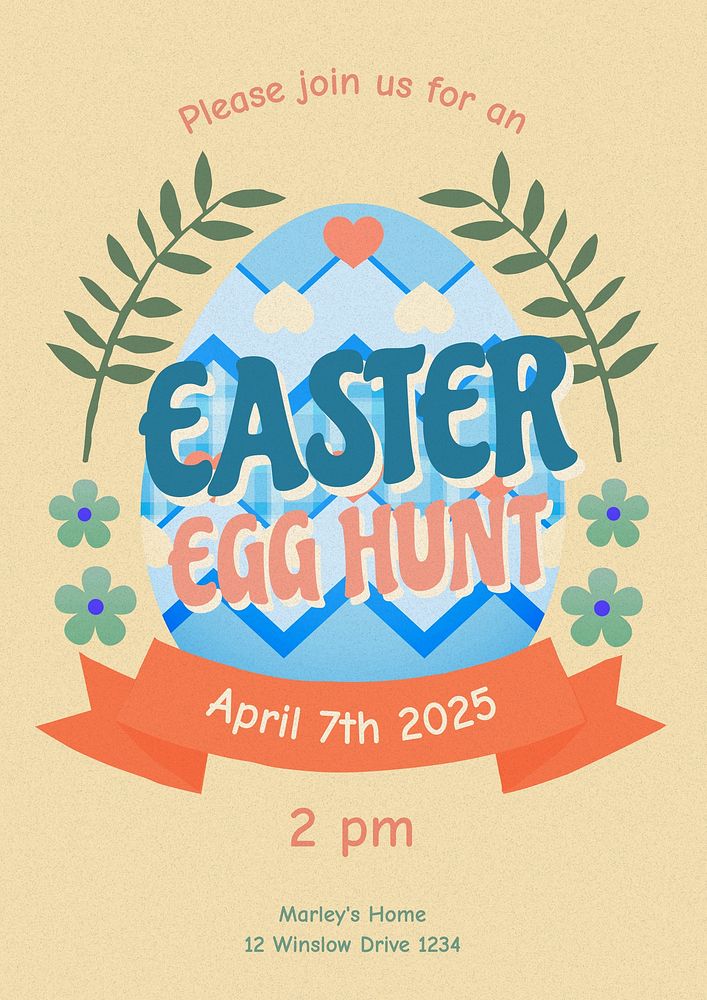 Egg hunt poster template
