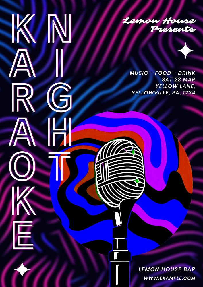 Karaoke night poster template