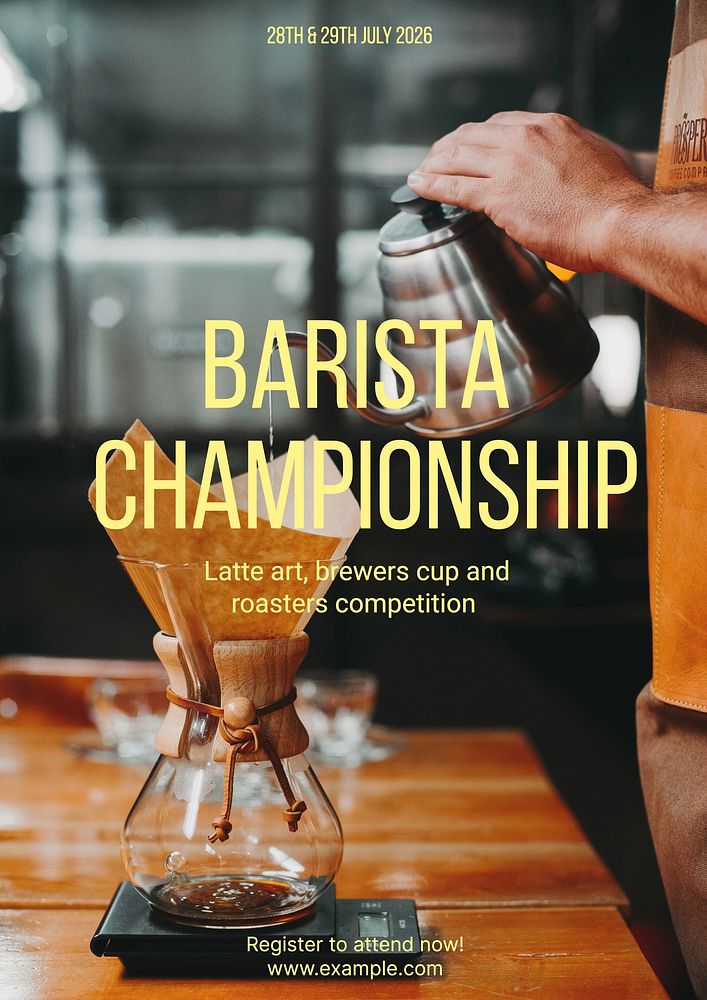 Barista championship poster template