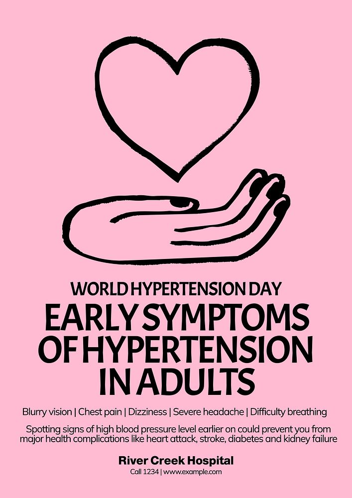 Symptoms of Hypertension poster template