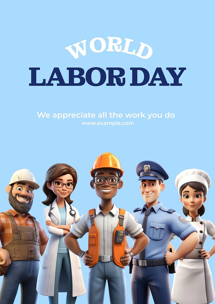 World labor day poster template