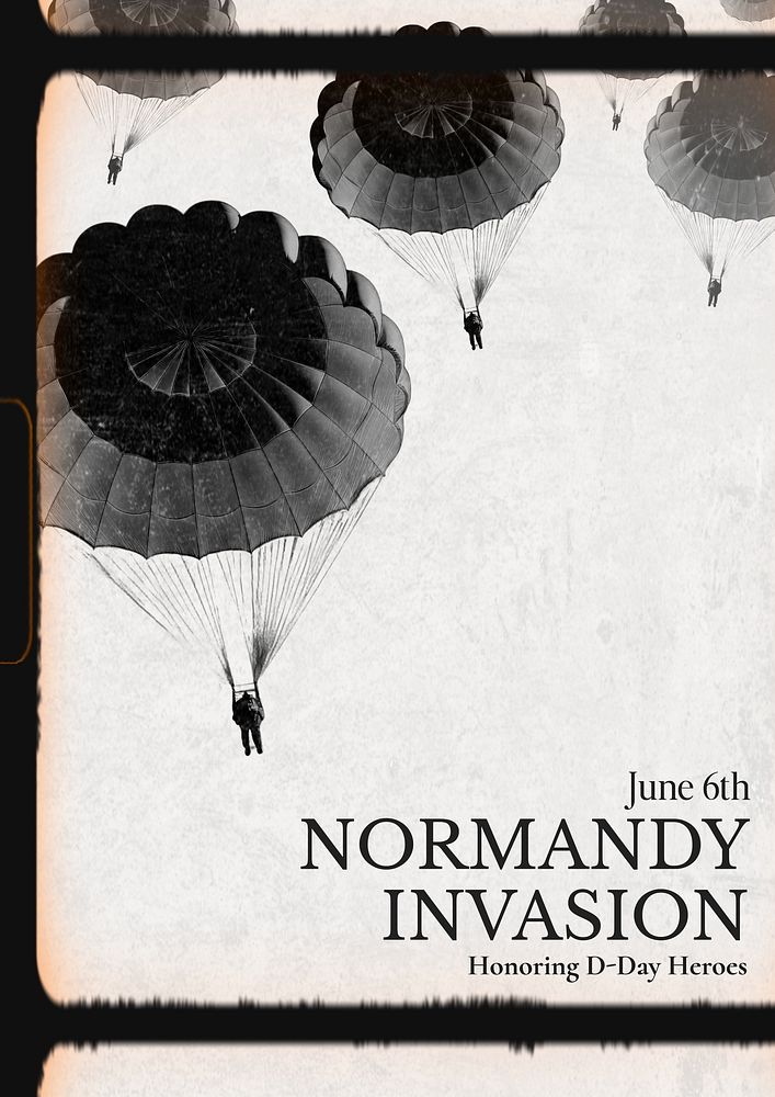 D-Day & Normandy battle poster template