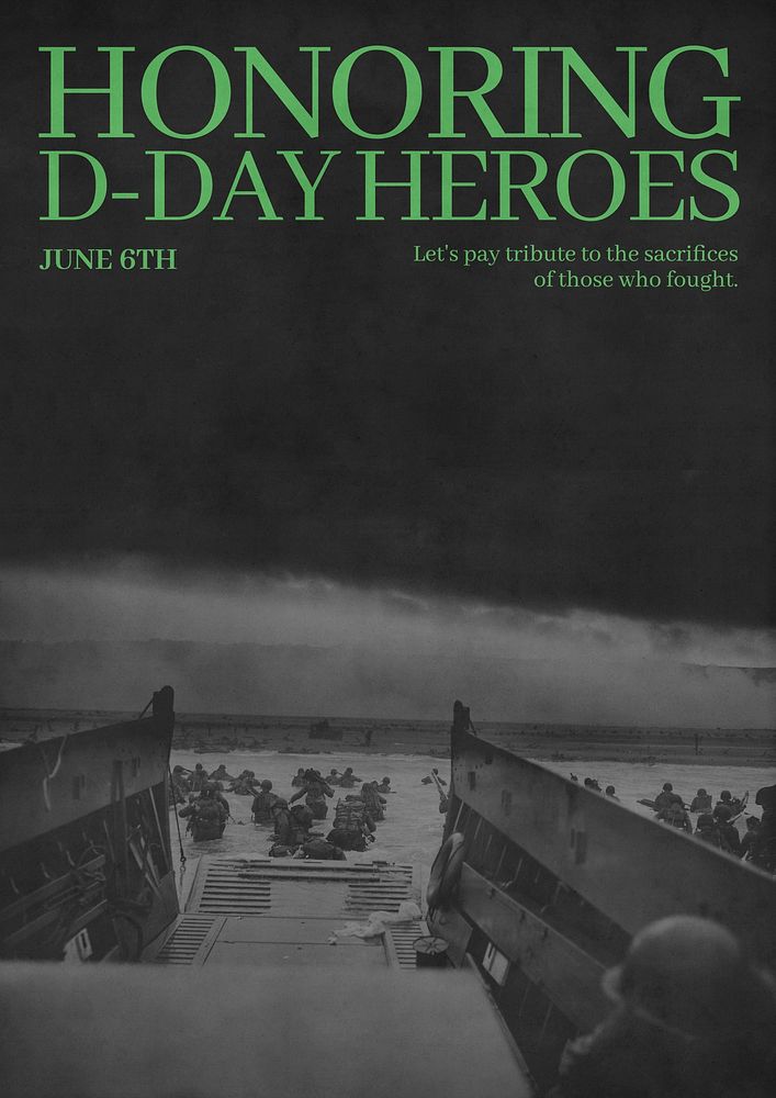 D-Day heroes poster template