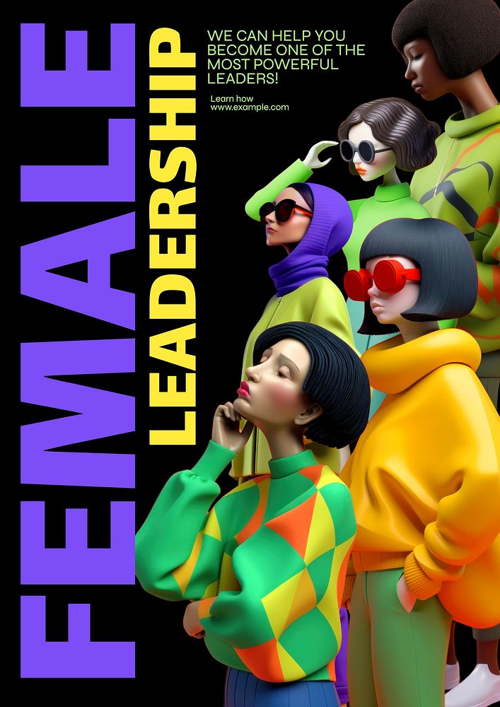 Female leadership  poster template