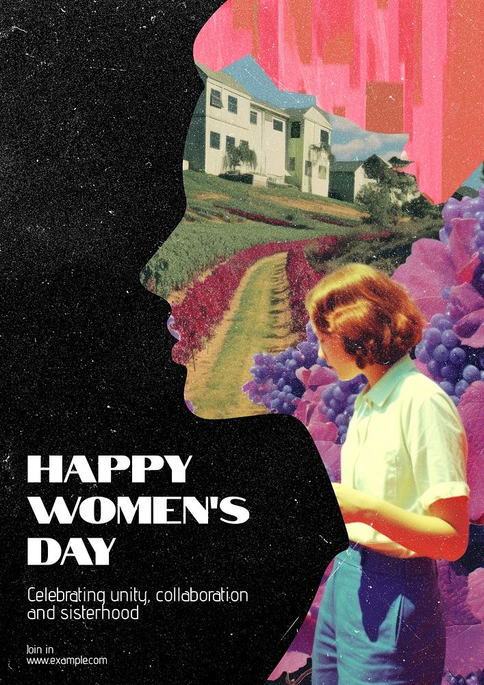 Happy women's day poster template