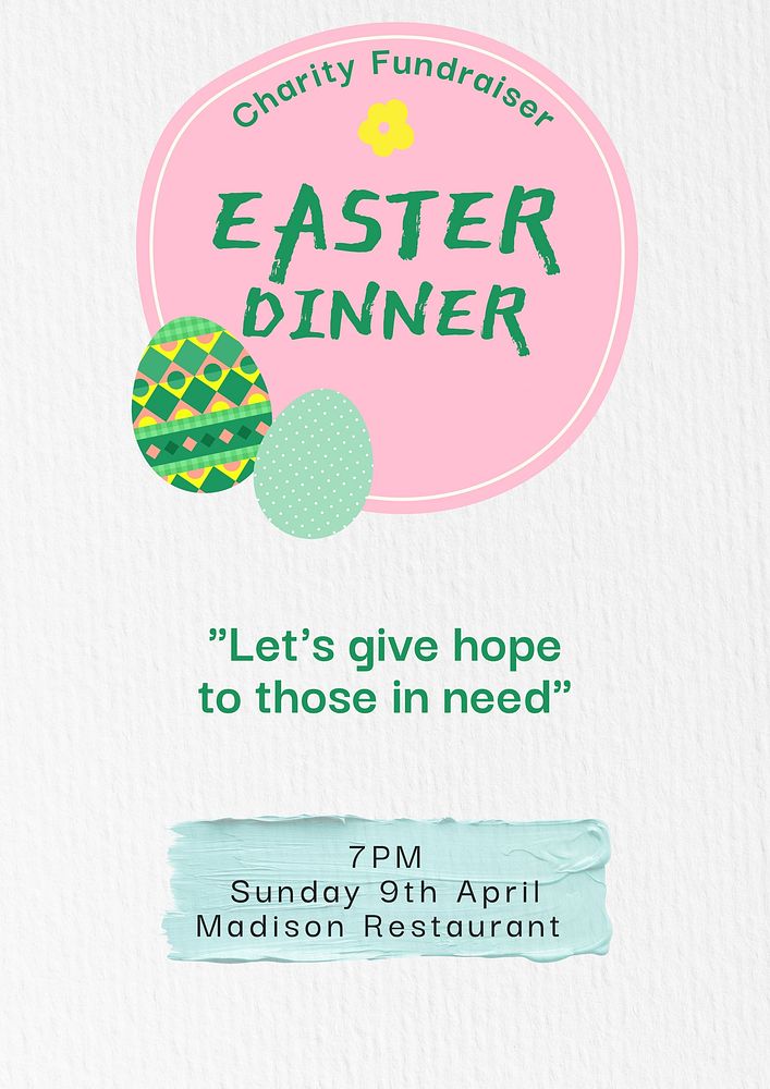 Easter dinner poster template