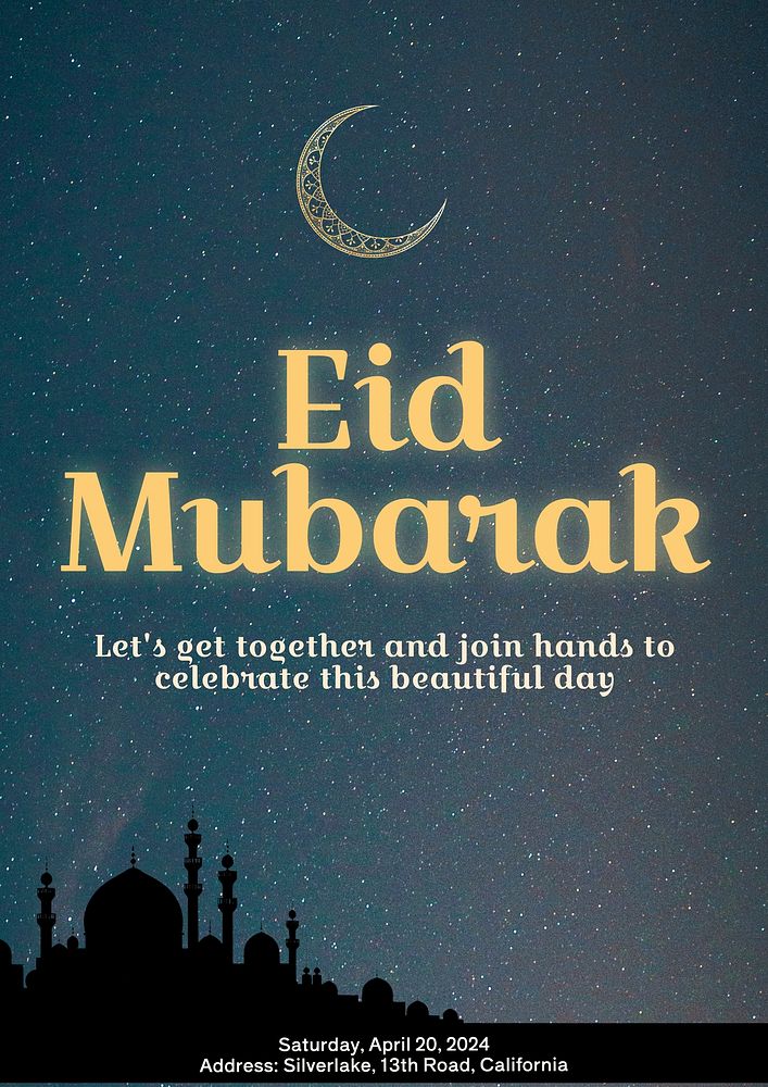 Eid mubarak poster template