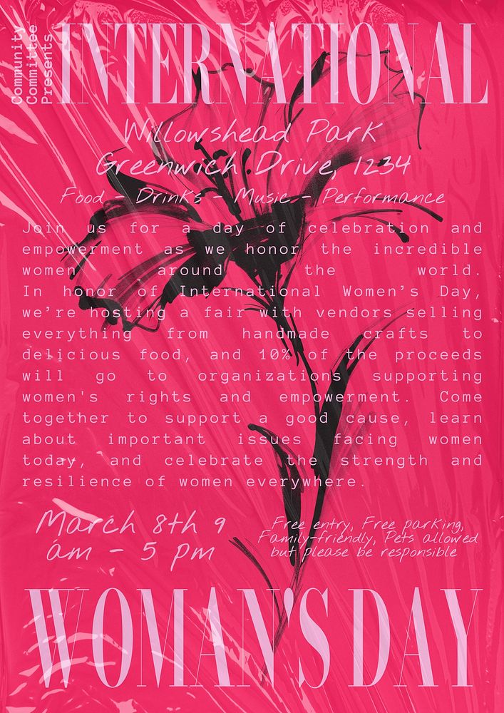 International women's day  poster template