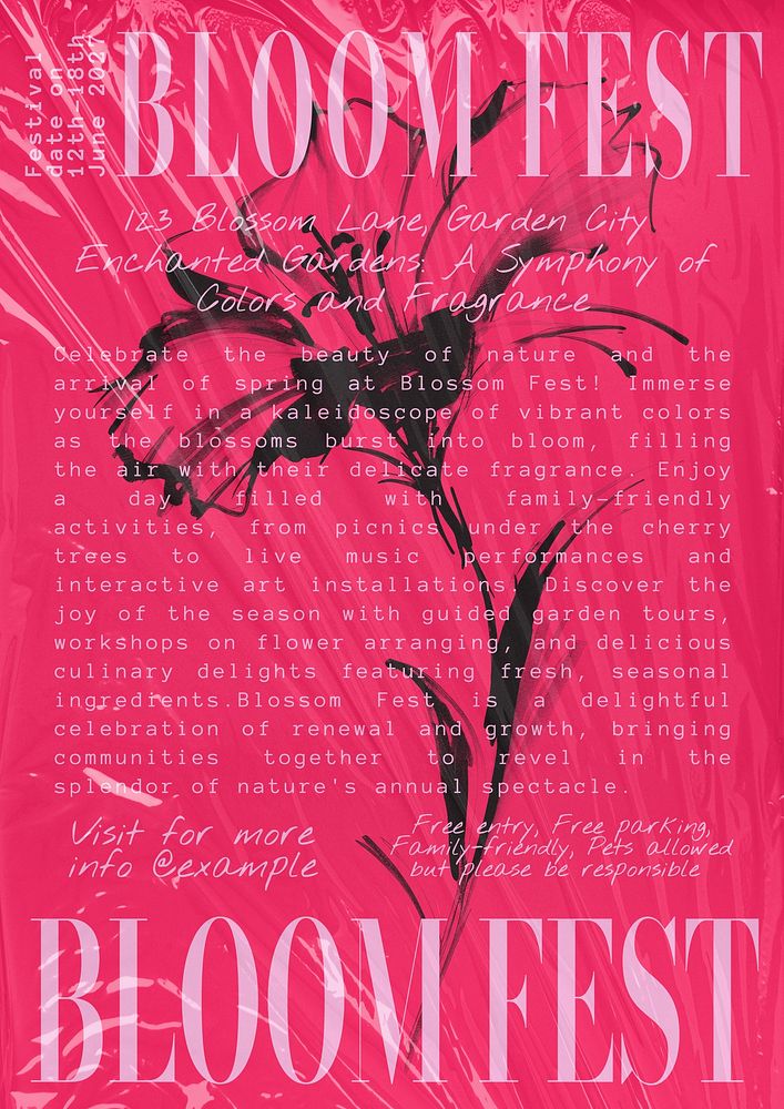 Bloom fest poster template