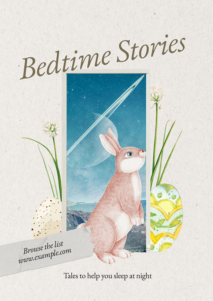 Bedtime stories poster template