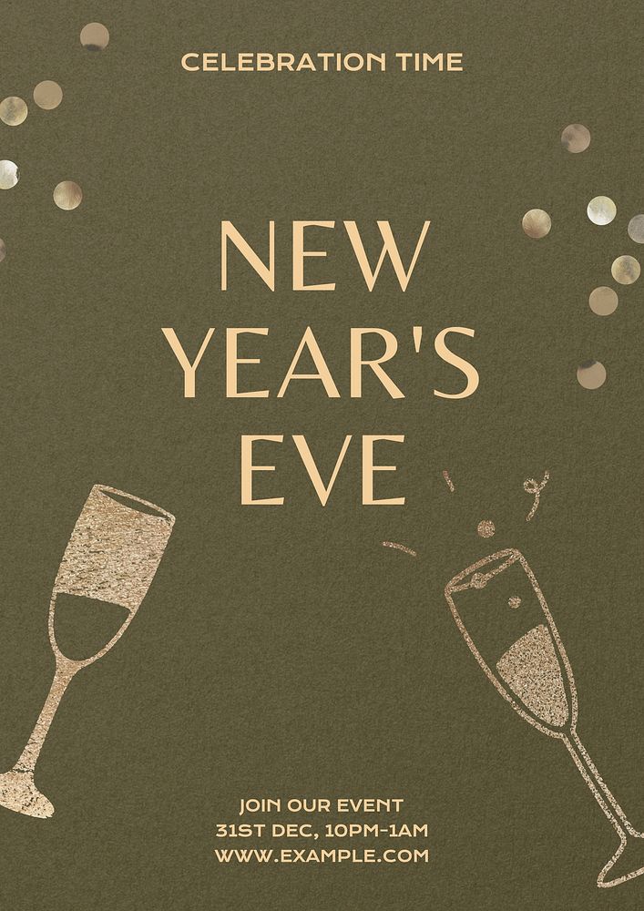 New years eve  poster template