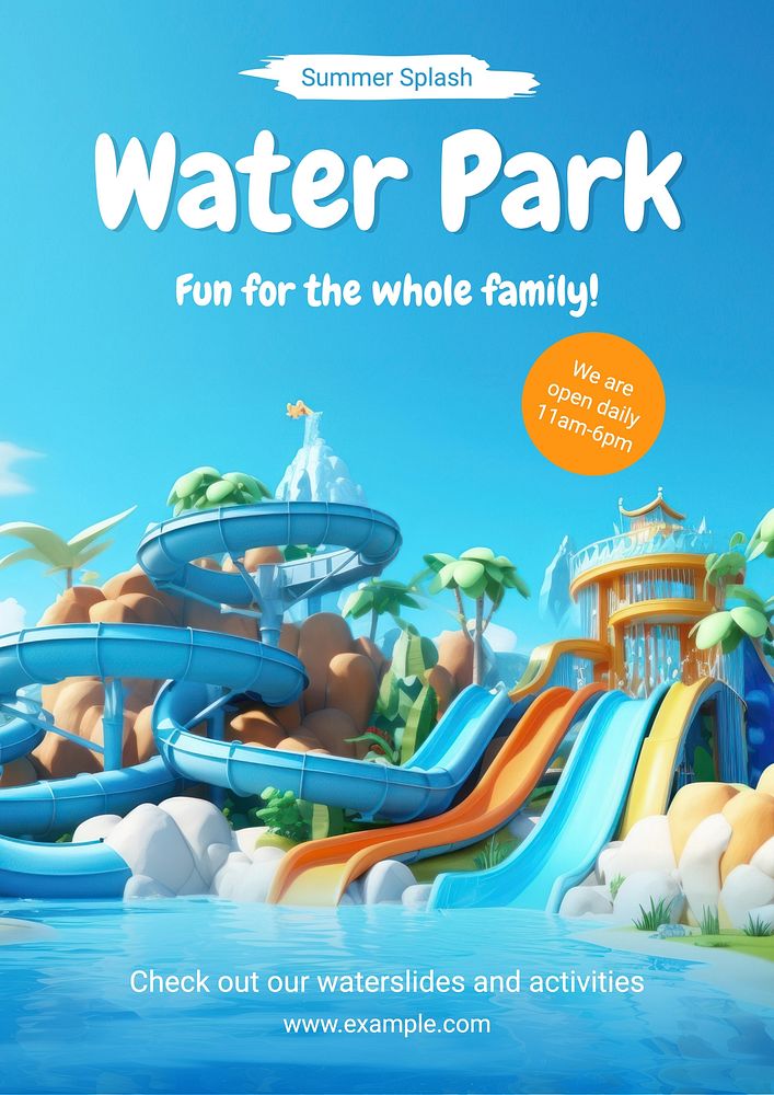 Water park poster template