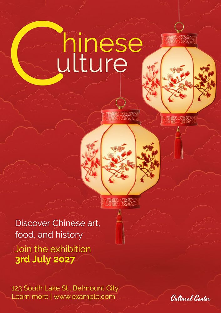 Chinese culture poster template