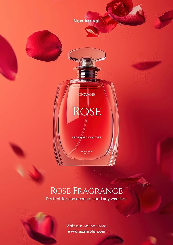 Rose fragrance  poster template