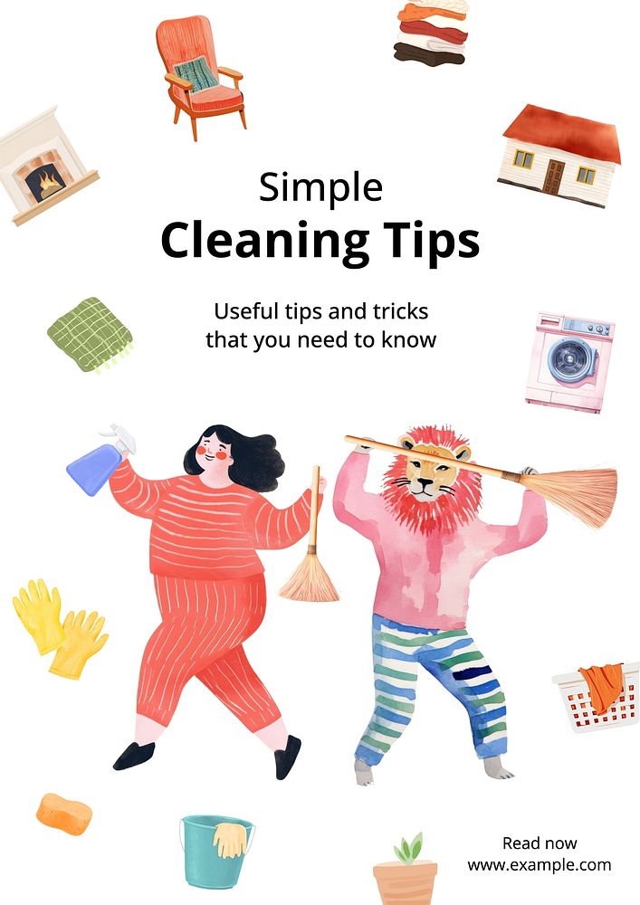 Cleaning tips poster template