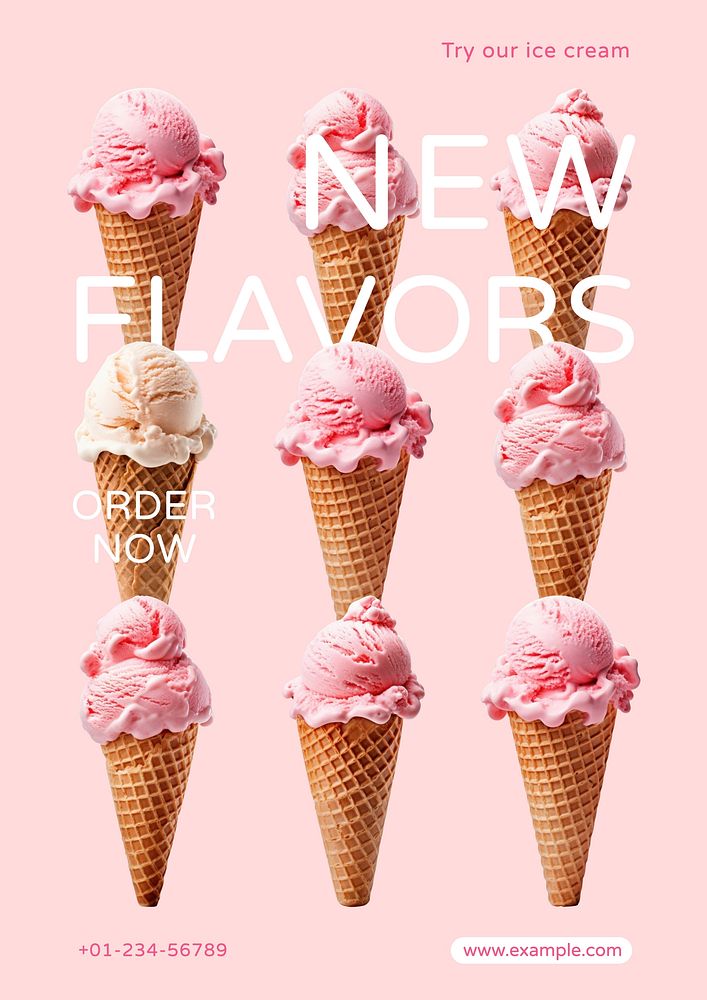 New flavors poster template