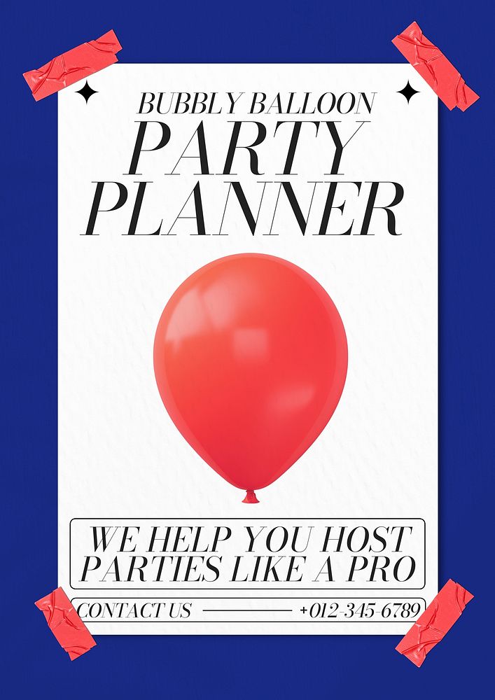 Party planner poster template