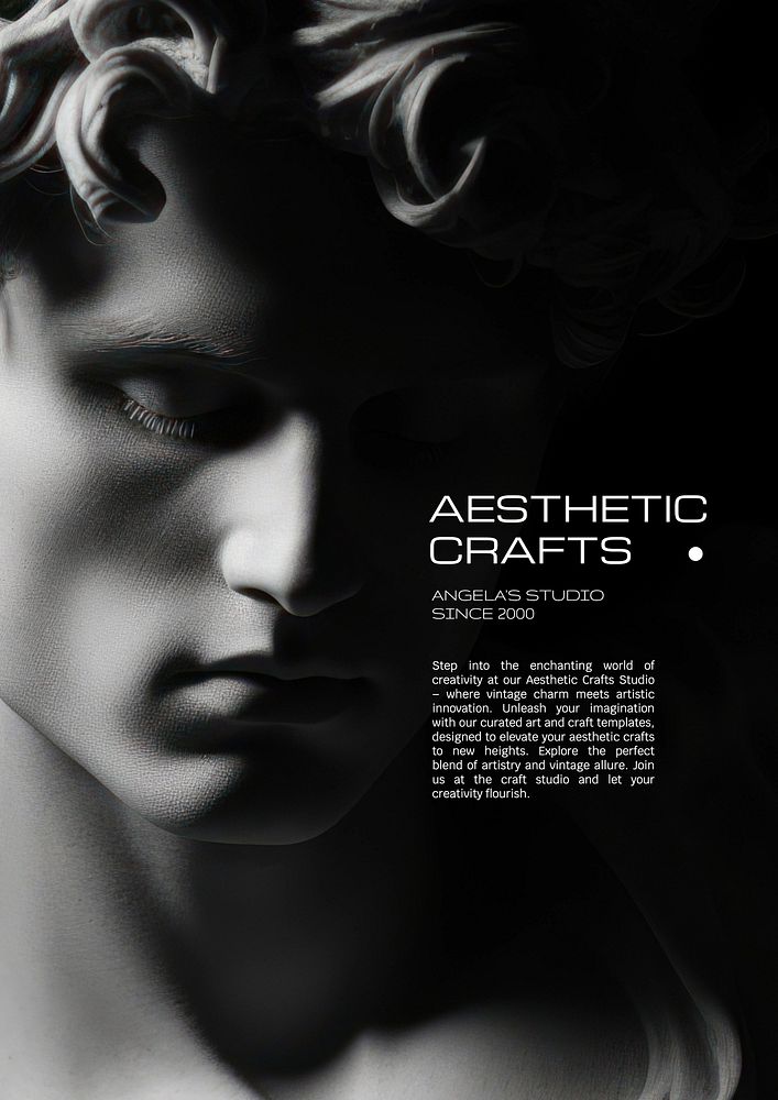Aesthetic crafts studio  poster template