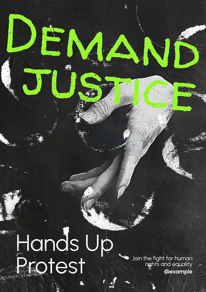 Hands up protest poster template