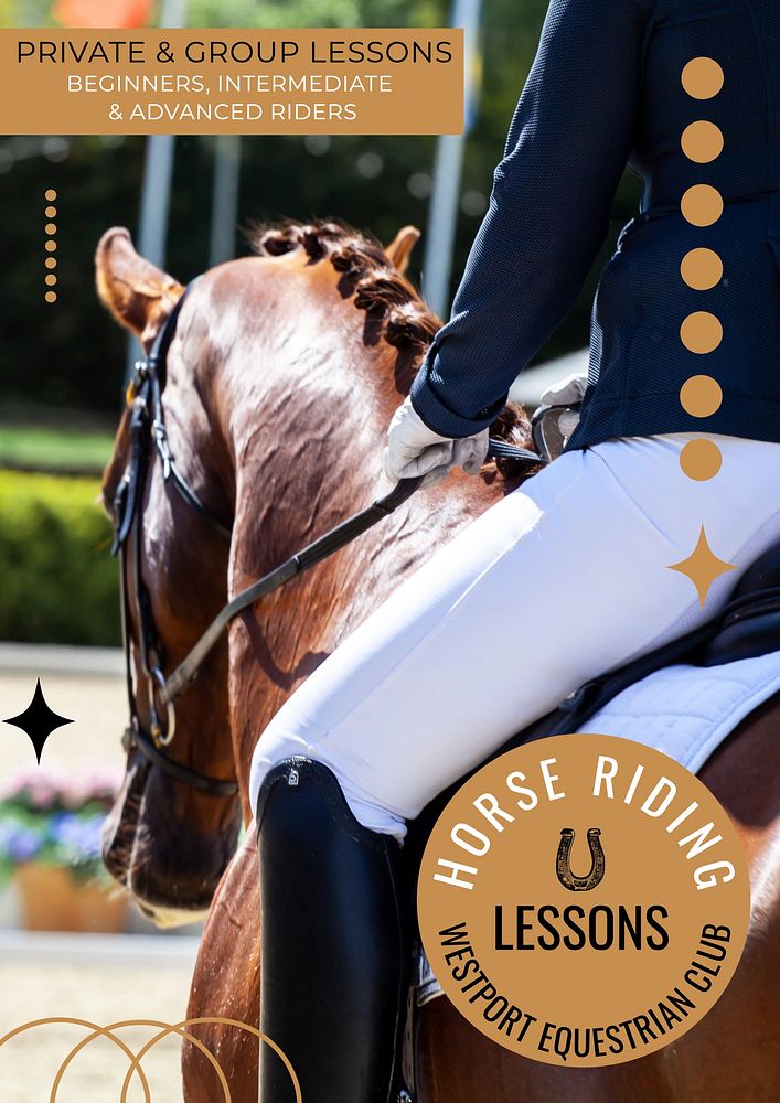 Horse riding poster template