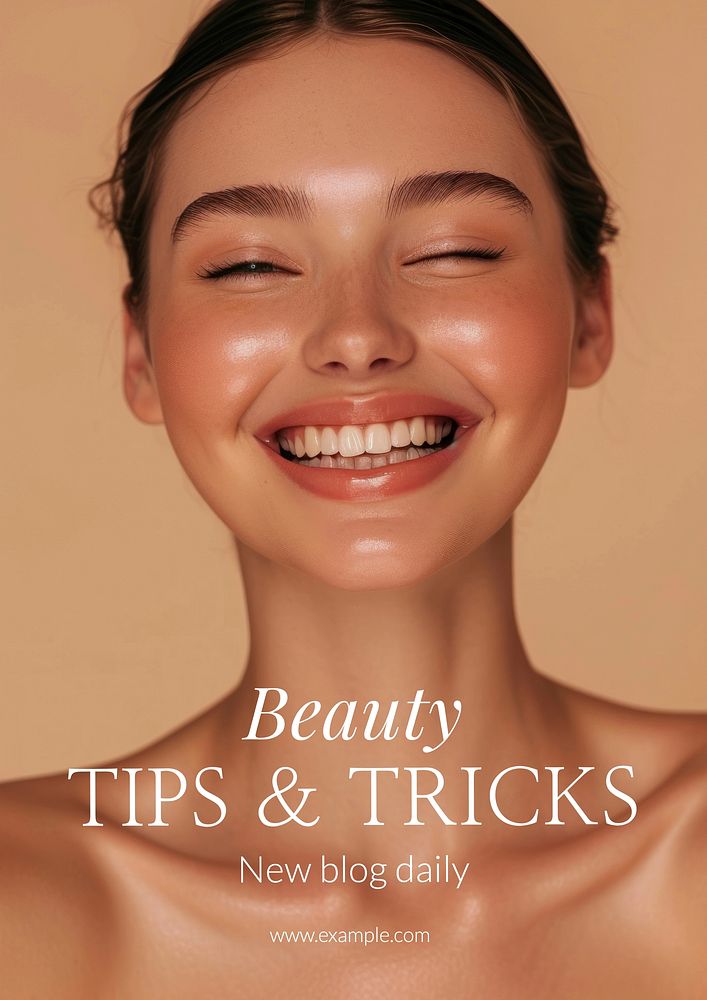 Beauty tips & tricks poster template