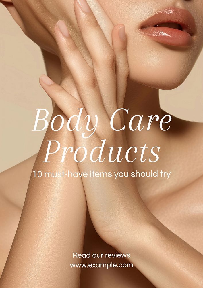 Body care products poster template