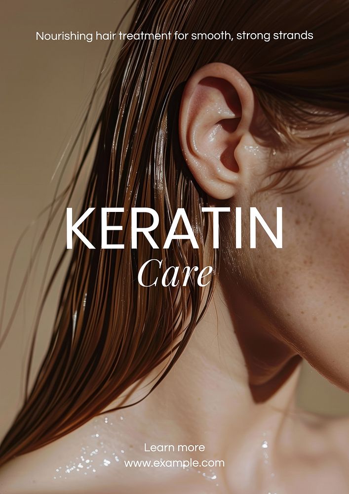 Keratin care poster template