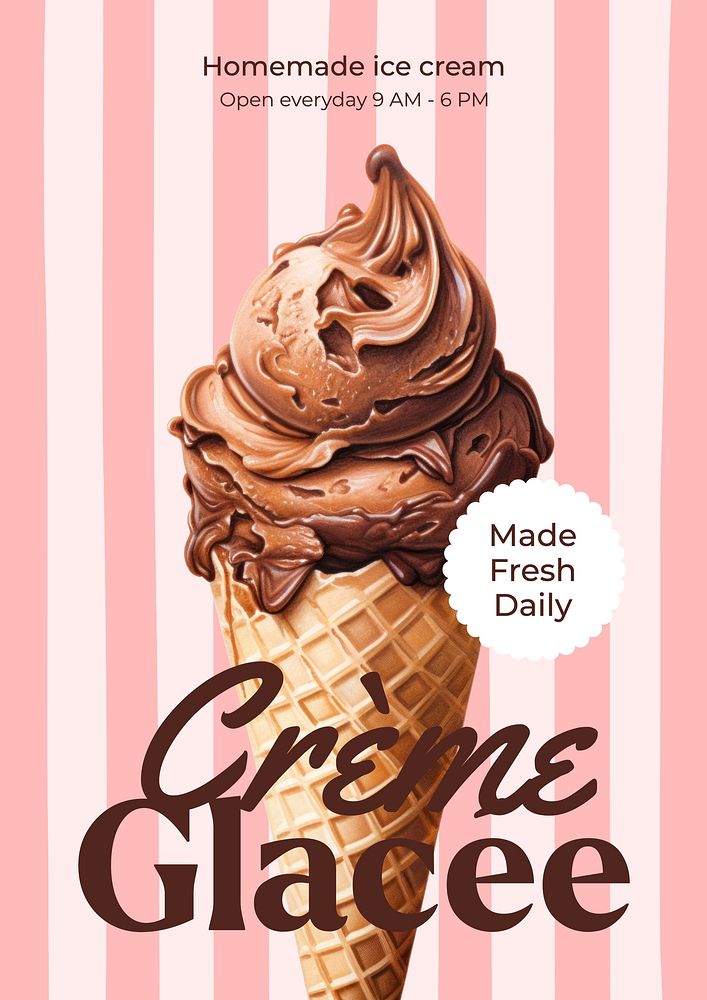 Ice cream shop  poster template