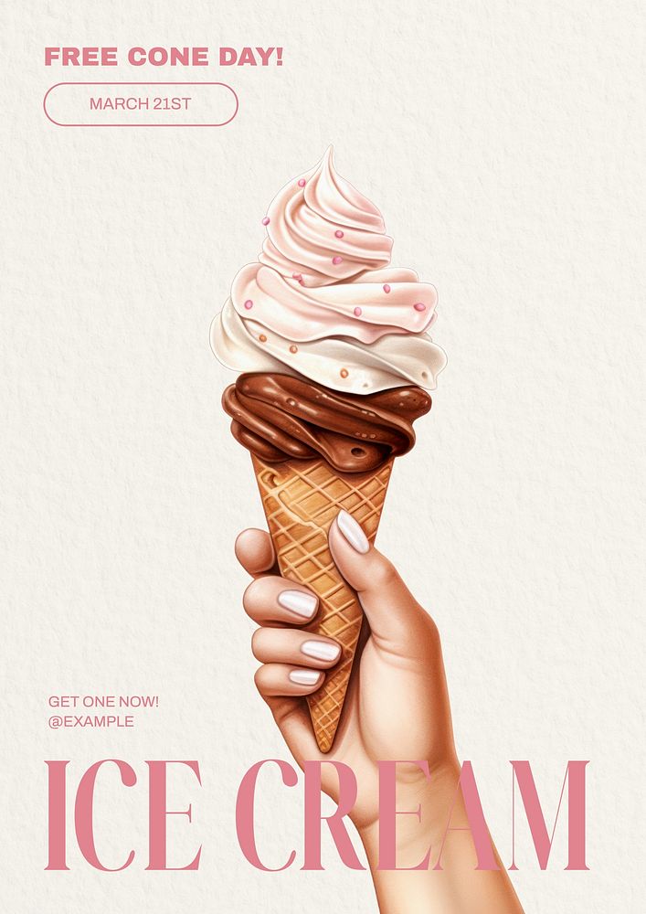 Ice-cream shop poster template