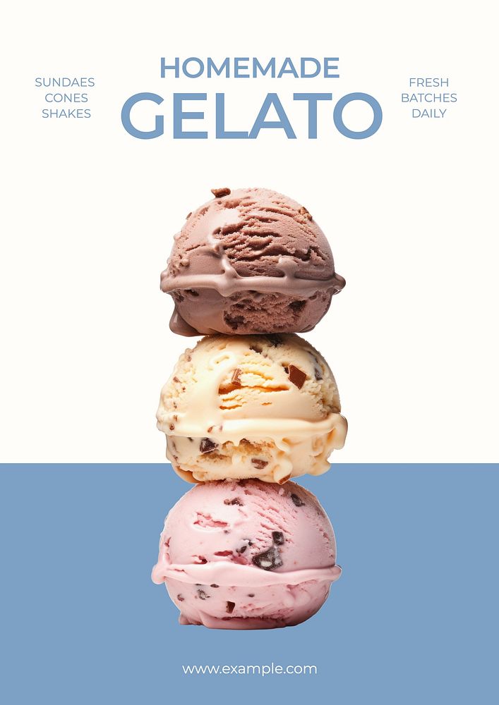 Gelato food truck poster template