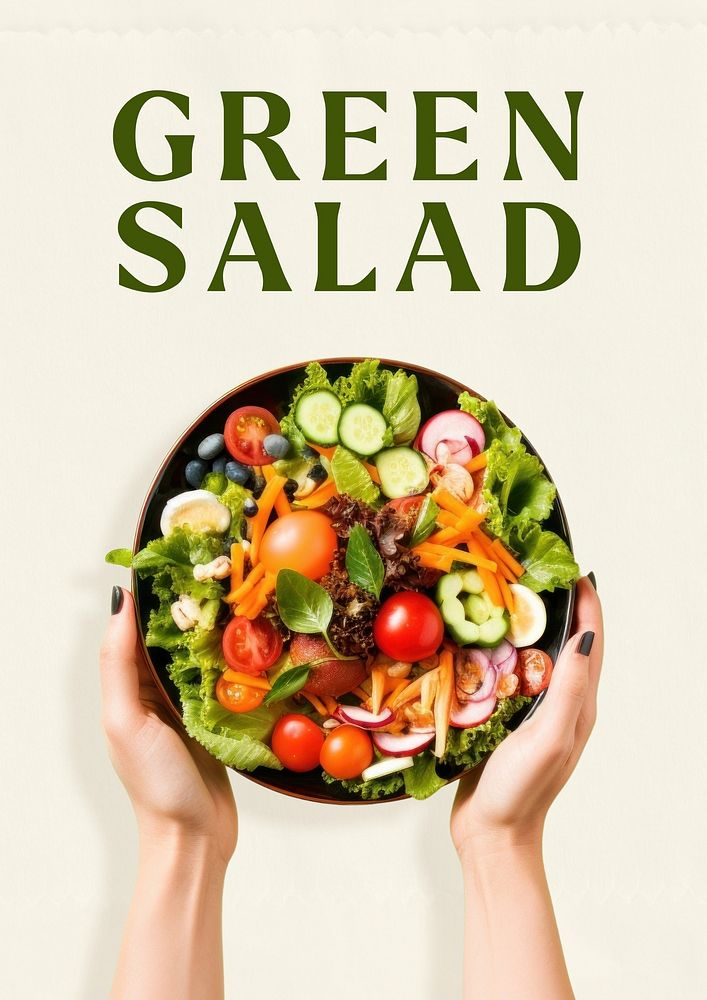 Green salad poster template