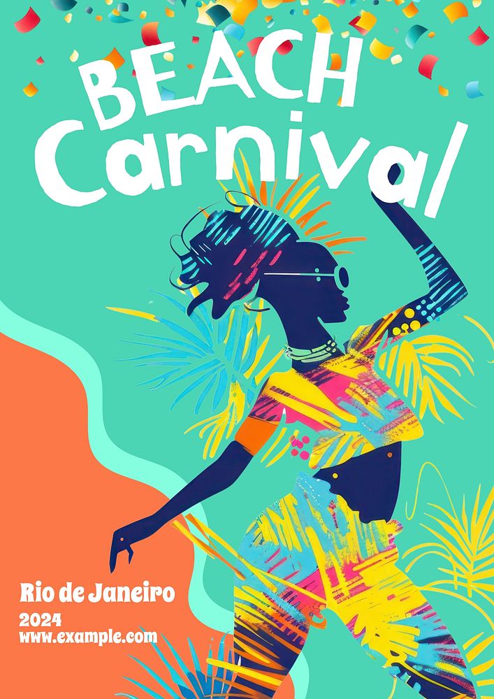 Beach carnival poster template