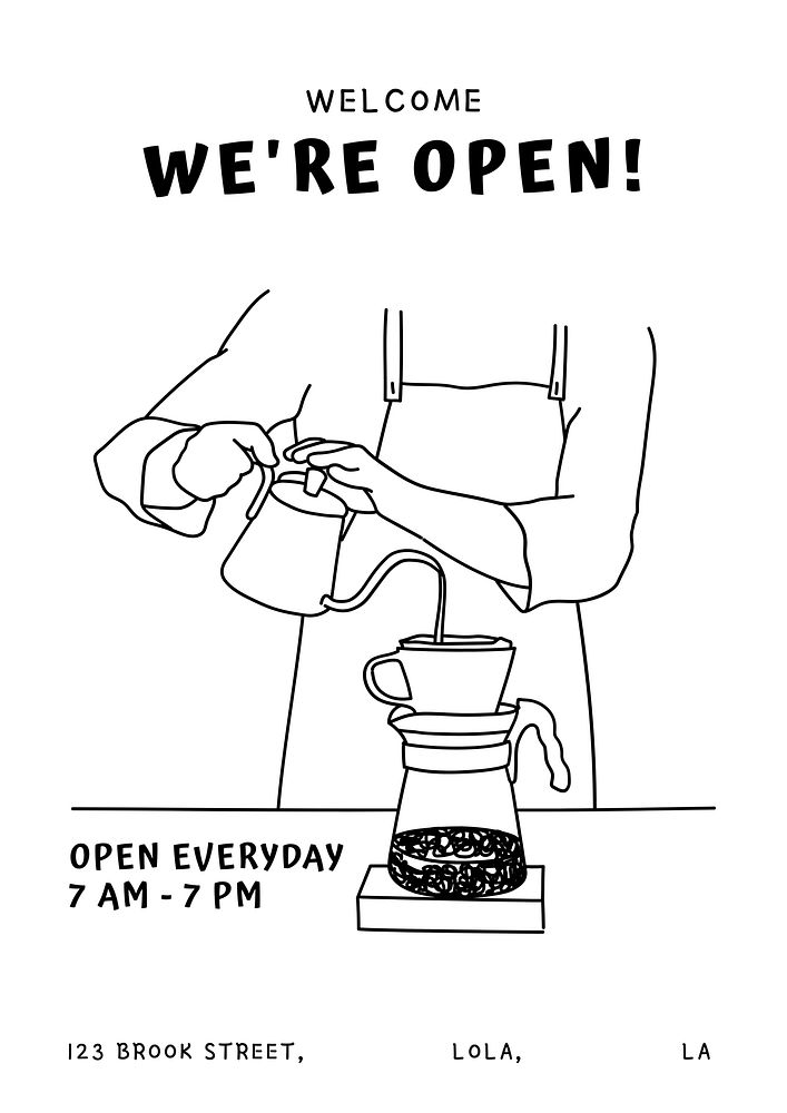 We're open poster template