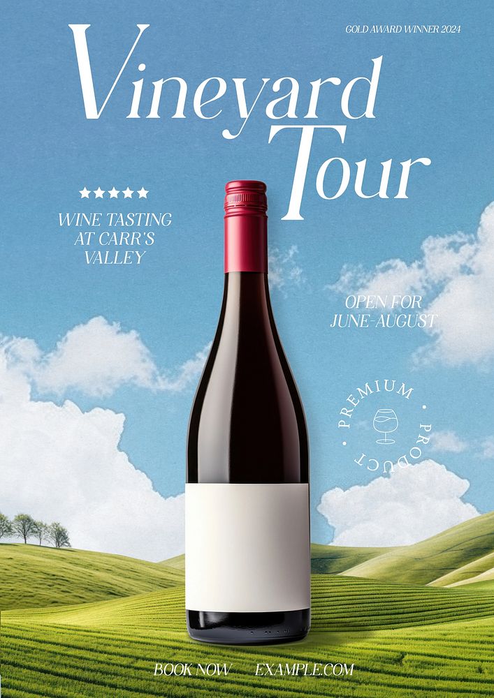 Vineyard tour poster template
