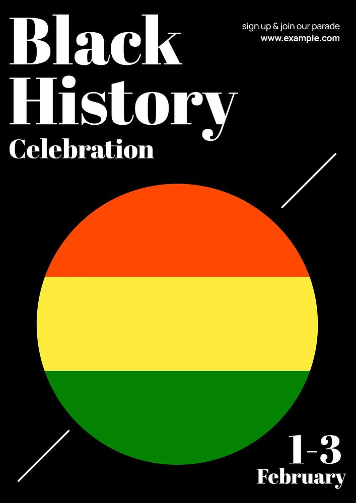 Black history celebration poster template