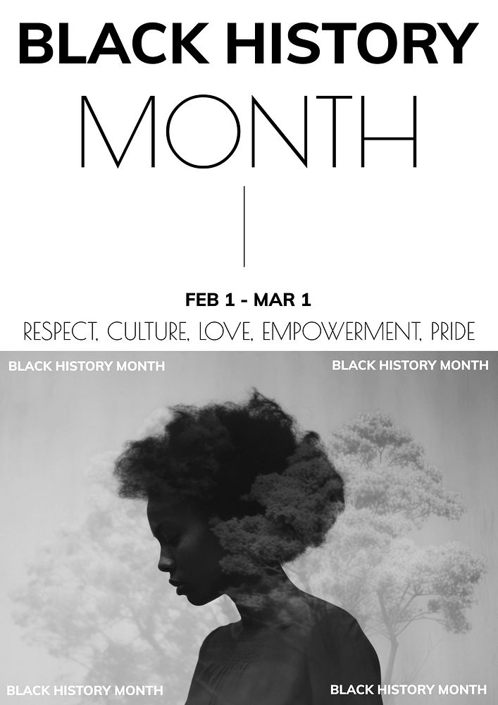 Black history month poster template