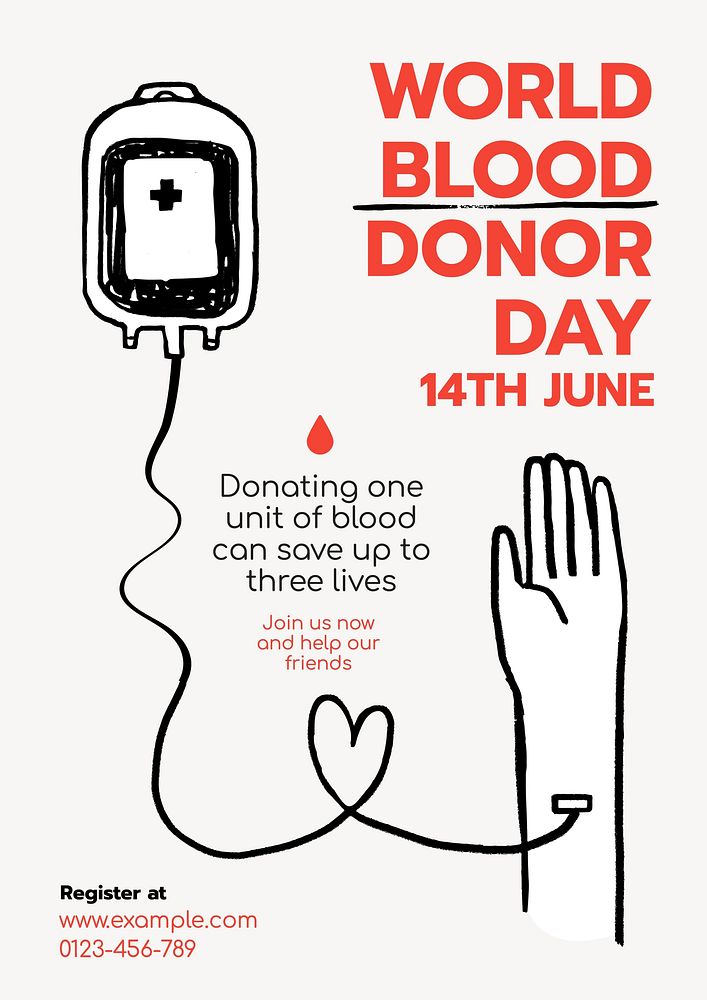 Blood donor day poster template
