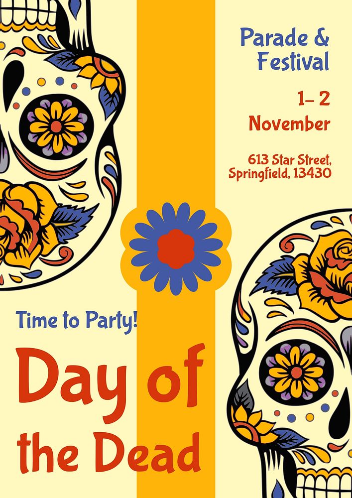 Day of the dead poster template