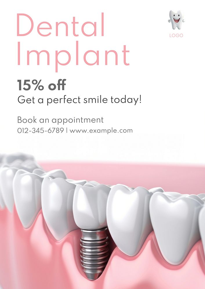 Dental implant poster template
