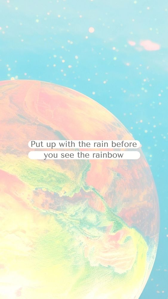 Rain, inspirational quote Facebook story template