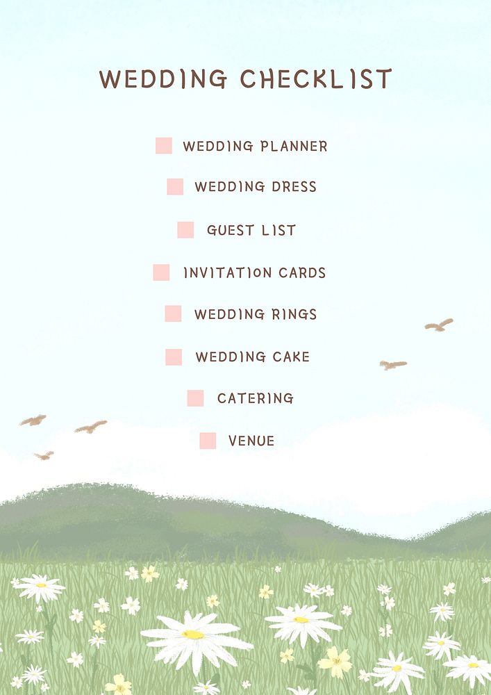 Wedding checklist poster template