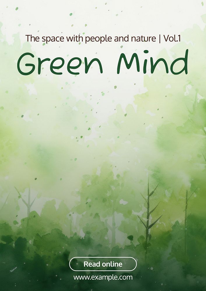 Green mind poster template