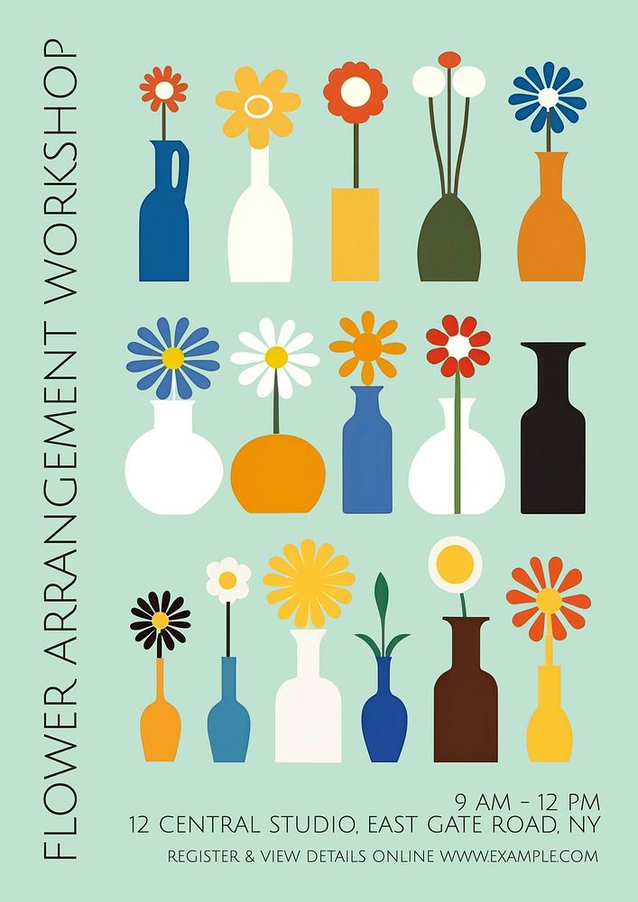 Flower arrangement poster template