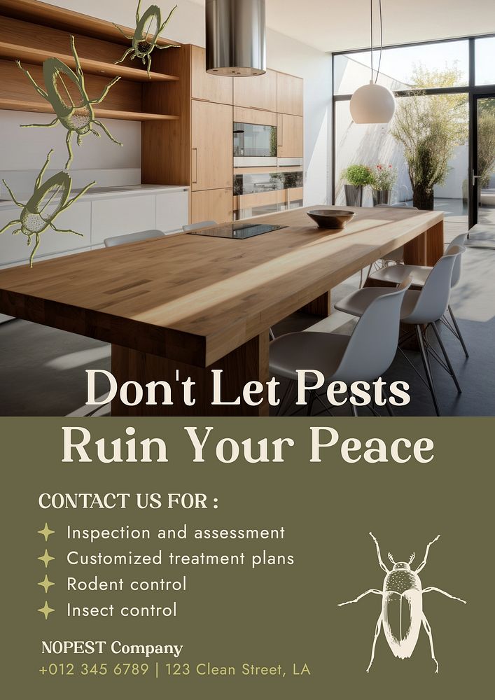 Pest control poster template