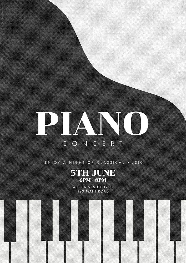 Piano concert poster template
