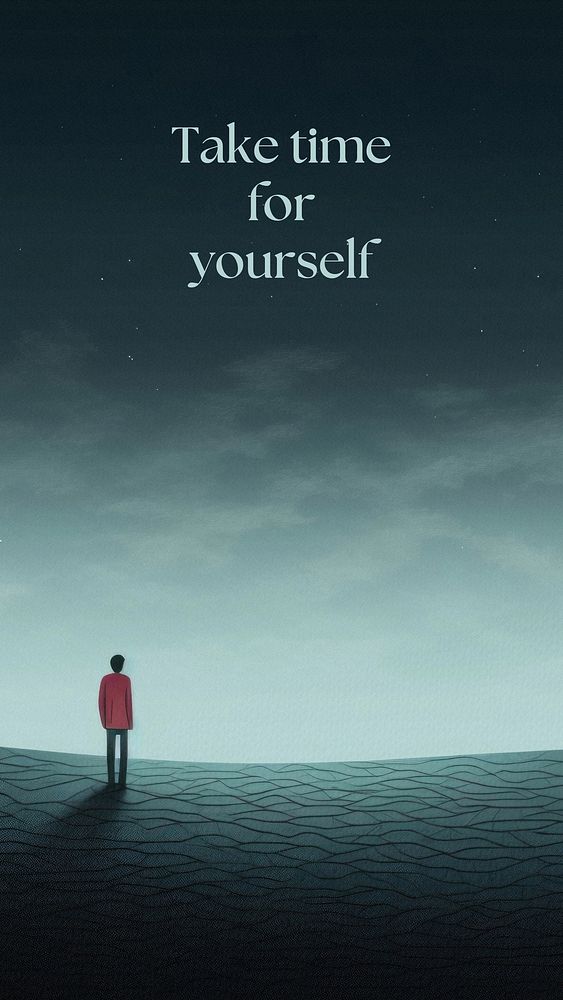 Time for yourself quote  mobile wallpaper template