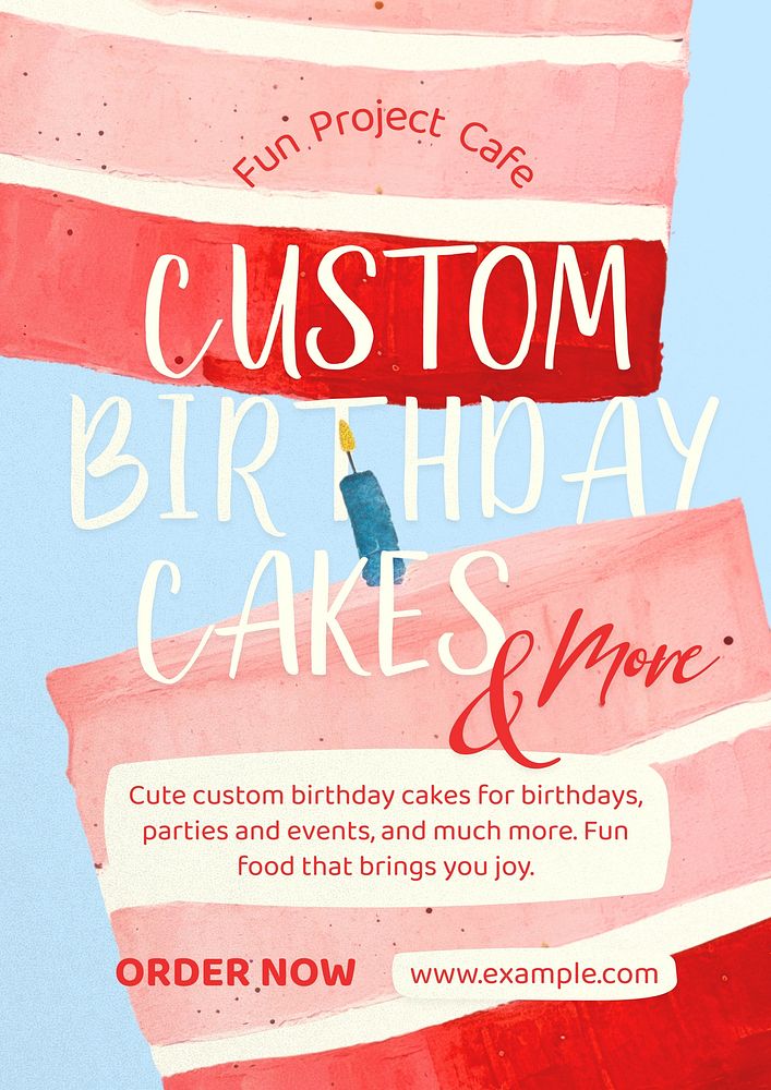 Birthday cakes poster template