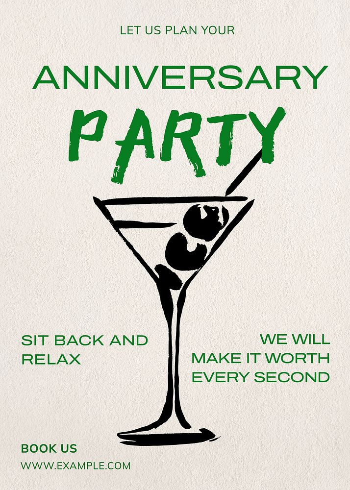 Anniversary party planner card template